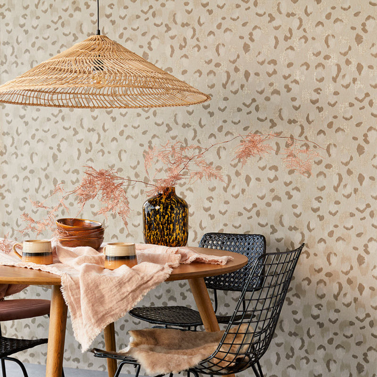 300541 - Skin Ocelot Effect Wallpaper - Beige - Eijffinger