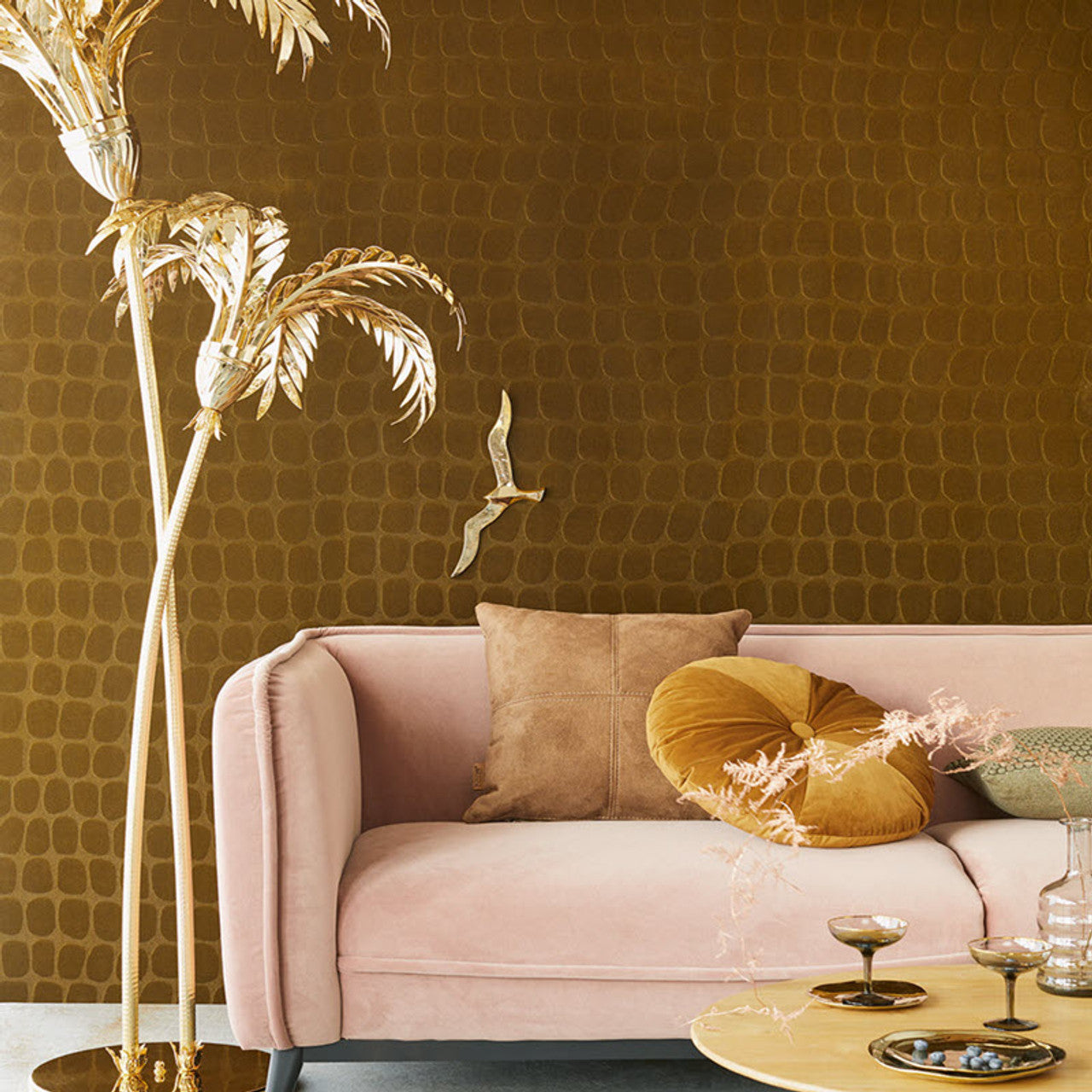 300560 - Skin Crocodile Pattern Wallpaper - Brown - Eijffinger