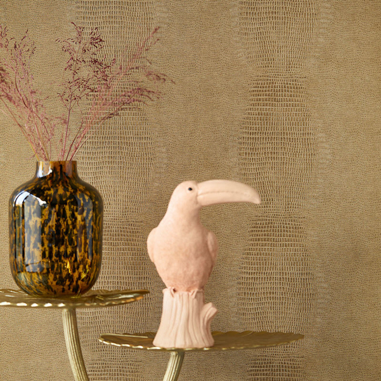 300571 - Skin Alligator Effect Wallpaper - Brown - Eijffinger