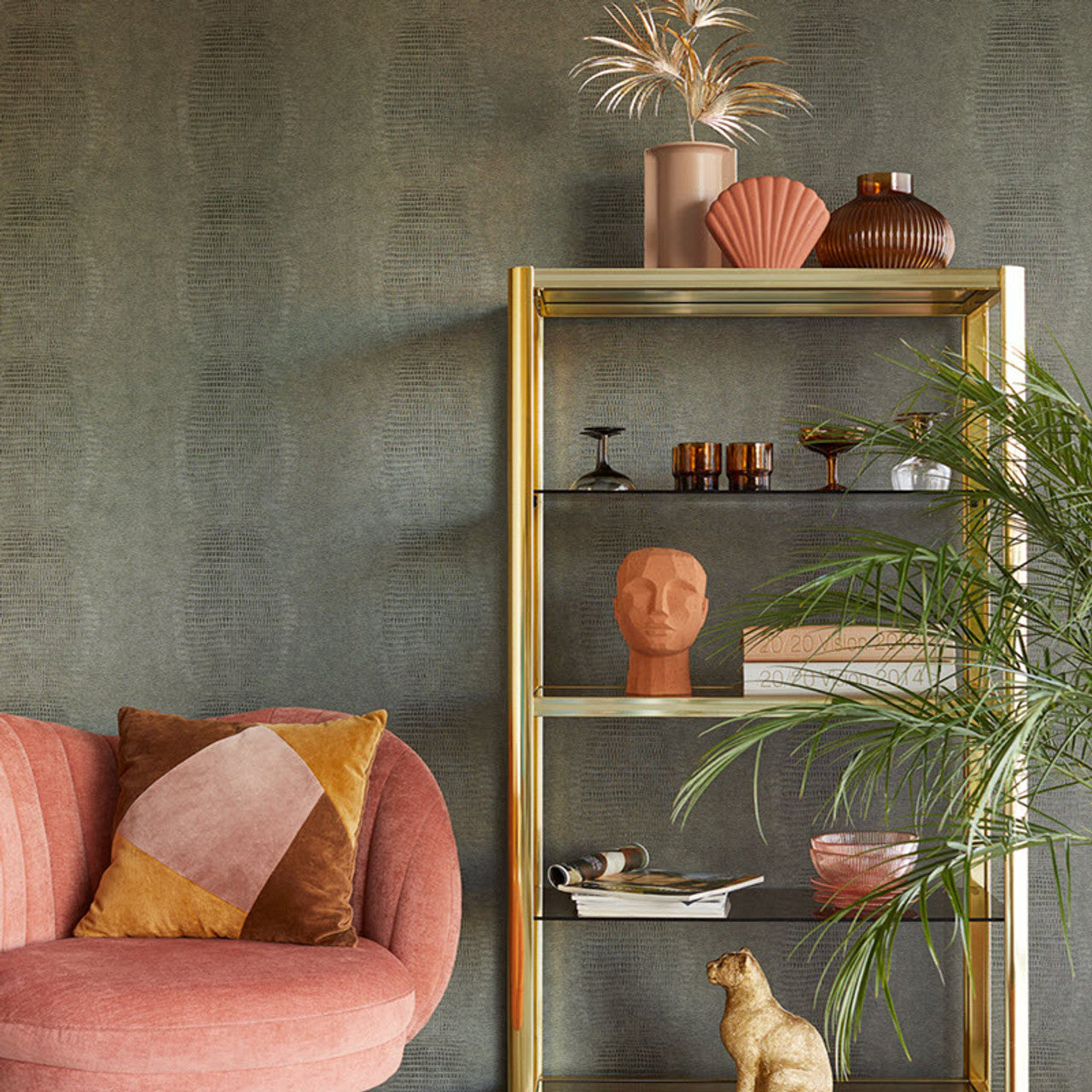 300572 - Skin Alligator Effect Wallpaper - Black - Eijffinger