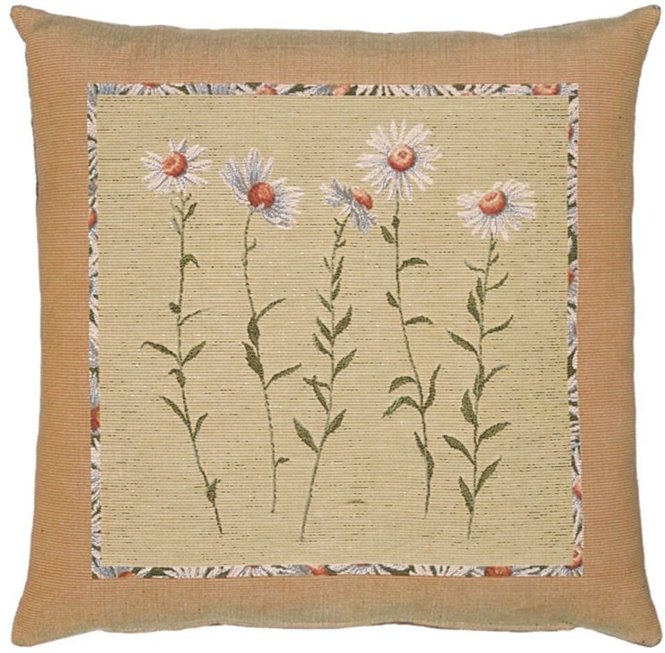 Daisies Tapestry Cushion with Feather Filler 