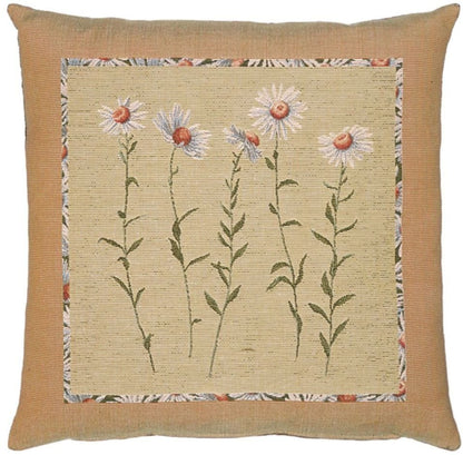 Daisies Tapestry Cushion with Feather Filler 