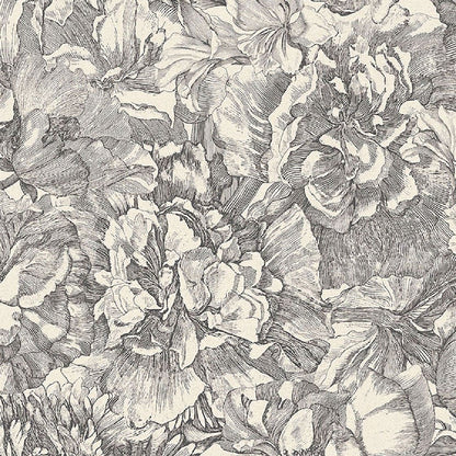 307340 - Museum Flowers Wallpaper - Black / White - Eijffinger