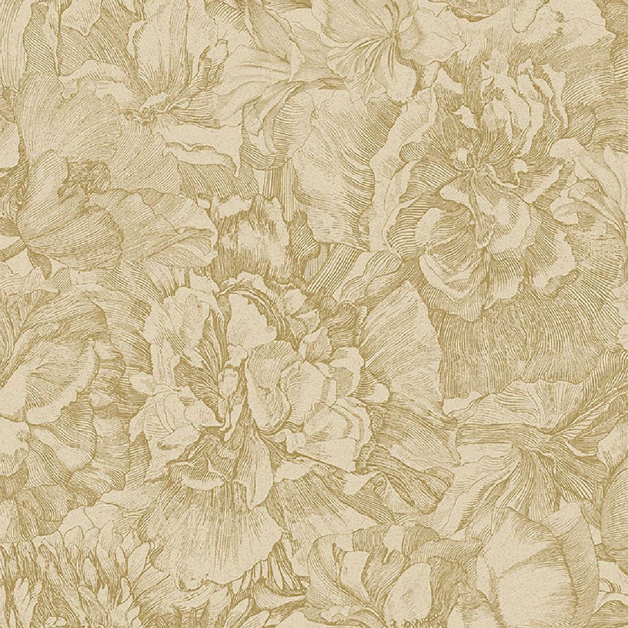 307341 - Museum Flowers Wallpaper - Gold - Eijffinger