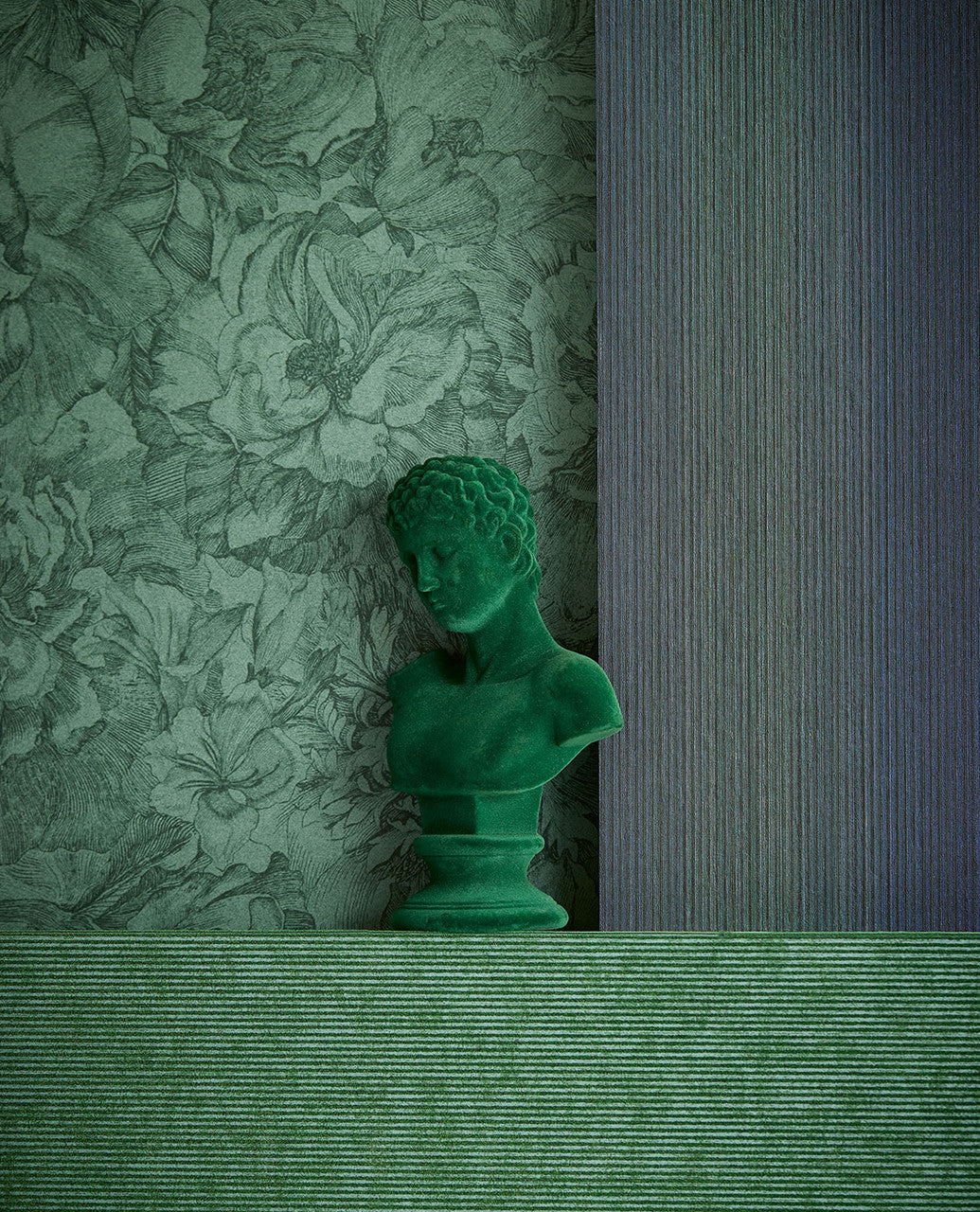 307345 - Museum Flowers Wallpaper - Teal - Eijffinger