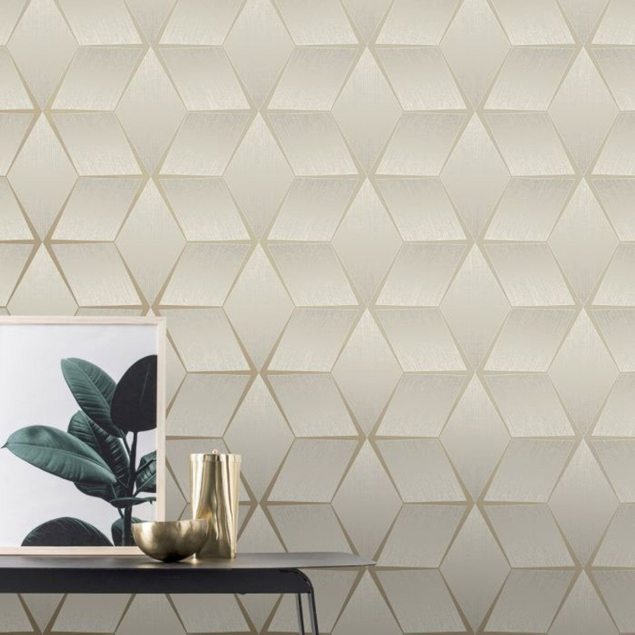 310603 - Luxor Geo Wallpaper - Taupe - Rasch