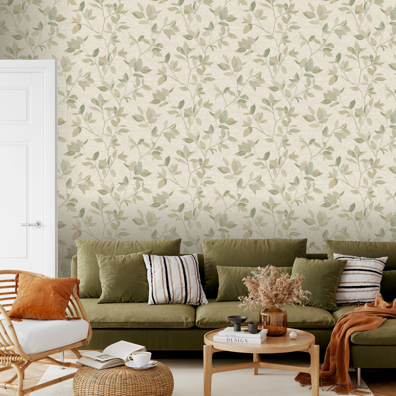 311433 - Silver Birch Elegant Homes Wallpaper - Green - Rasch