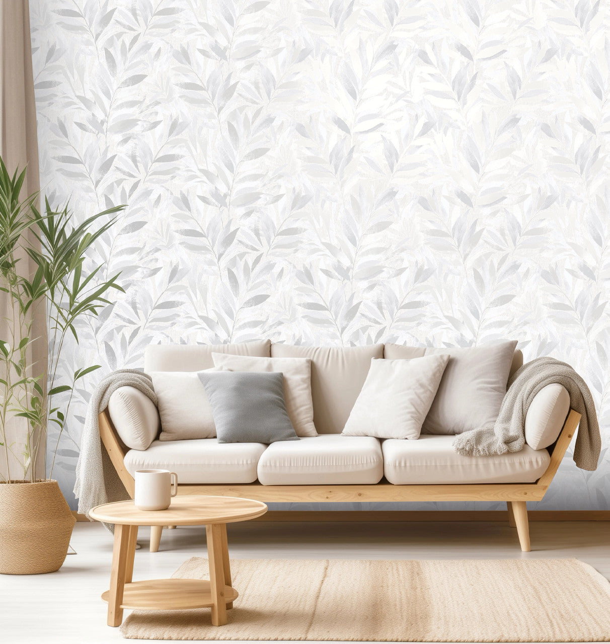 311617 - Fiji Leaf Elegant Homes Wallpaper - Grey - Rasch