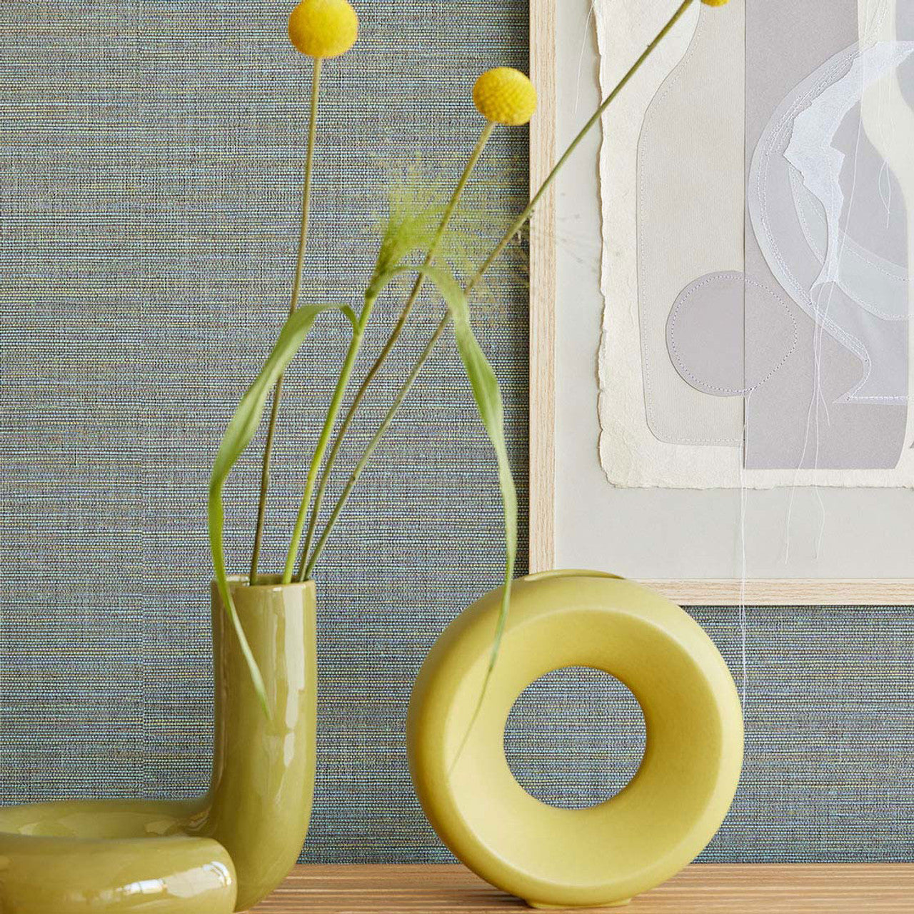 313507 - Woven Canvas Wallpaper - Blue - Eijffinger