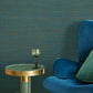313508 - Woven Canvas Wallpaper - Teal - Eijffinger