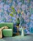 313570 - Inky Floral Mural Wallpaper - Blue - Eijffinger