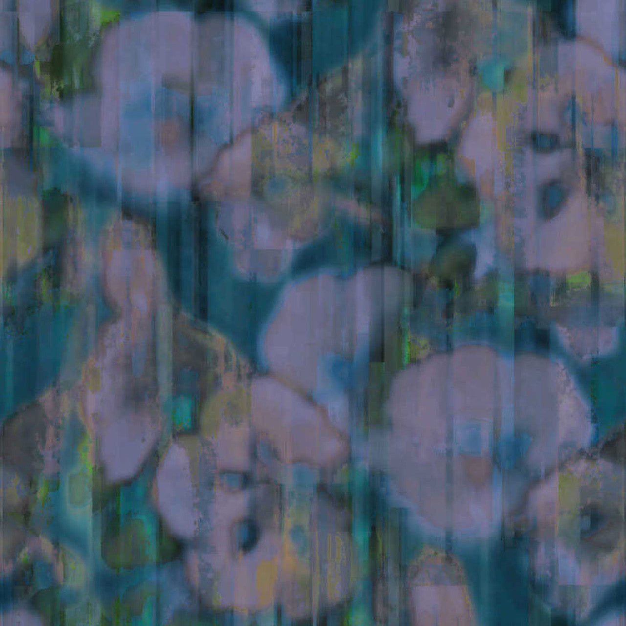 313570 - Inky Floral Mural Wallpaper - Blue - Eijffinger