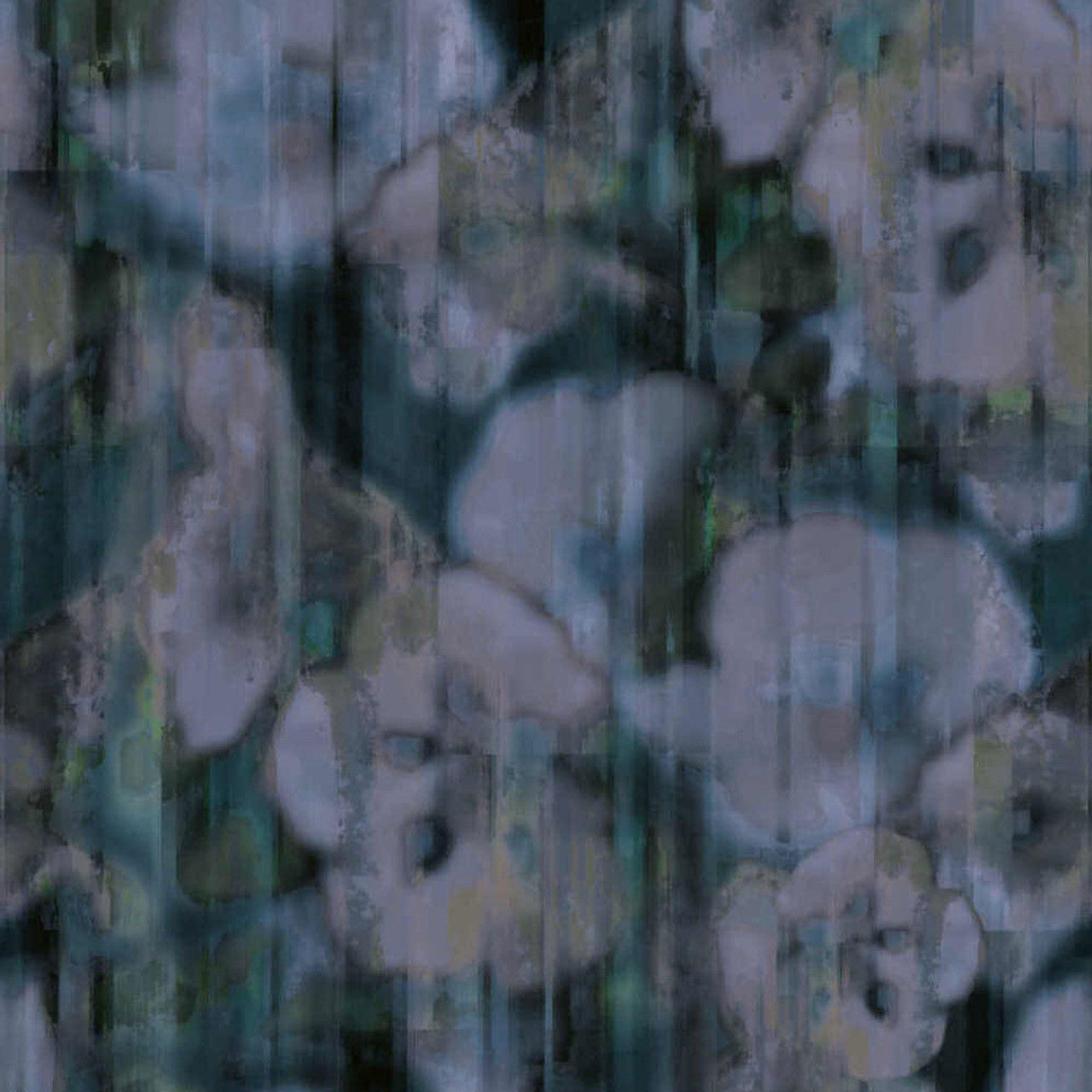 313571 - Inky Floral Mural Wallpaper - Teal - Eijffinger