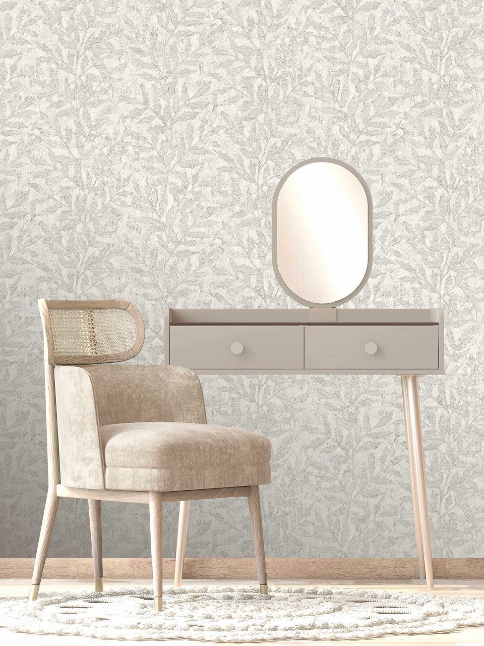 315004 - Richmond Leaf Wallpaper - Off White - Rasch