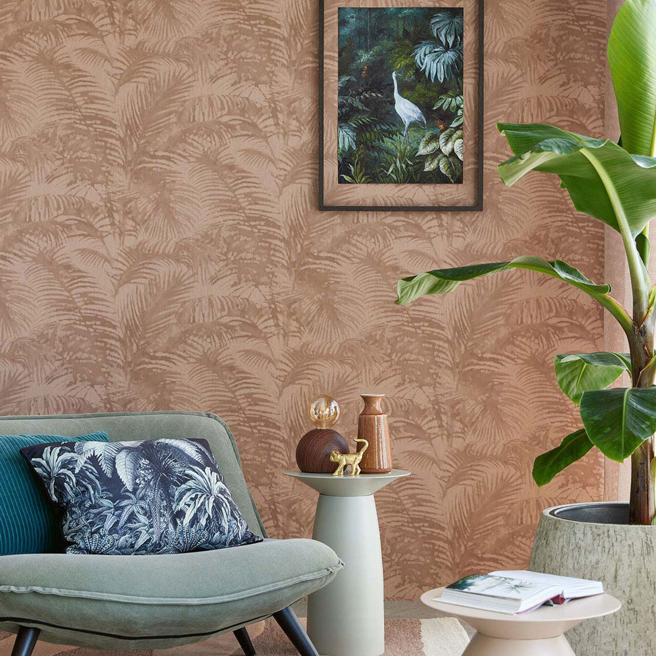 317303 - Oasis Palm Oasis Wallpaper - Blush - Eijffinger
