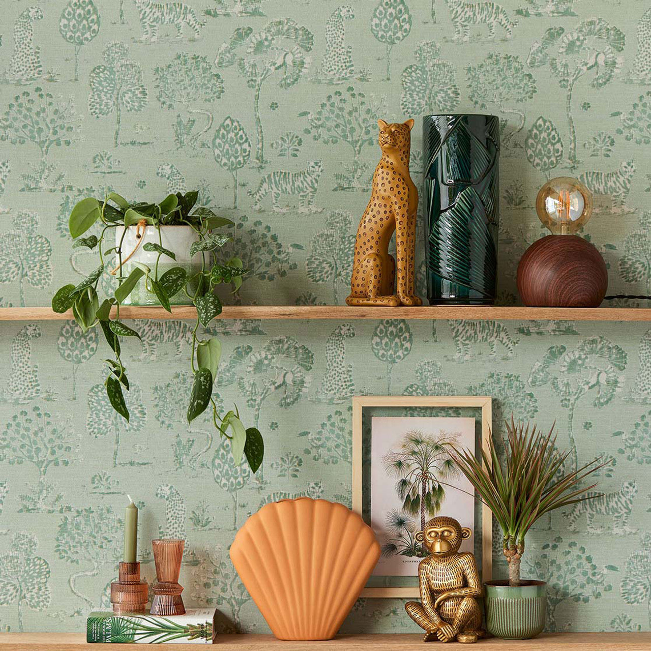 317313 - Woodland Safari Wallpaper - Teal - Eijffinger