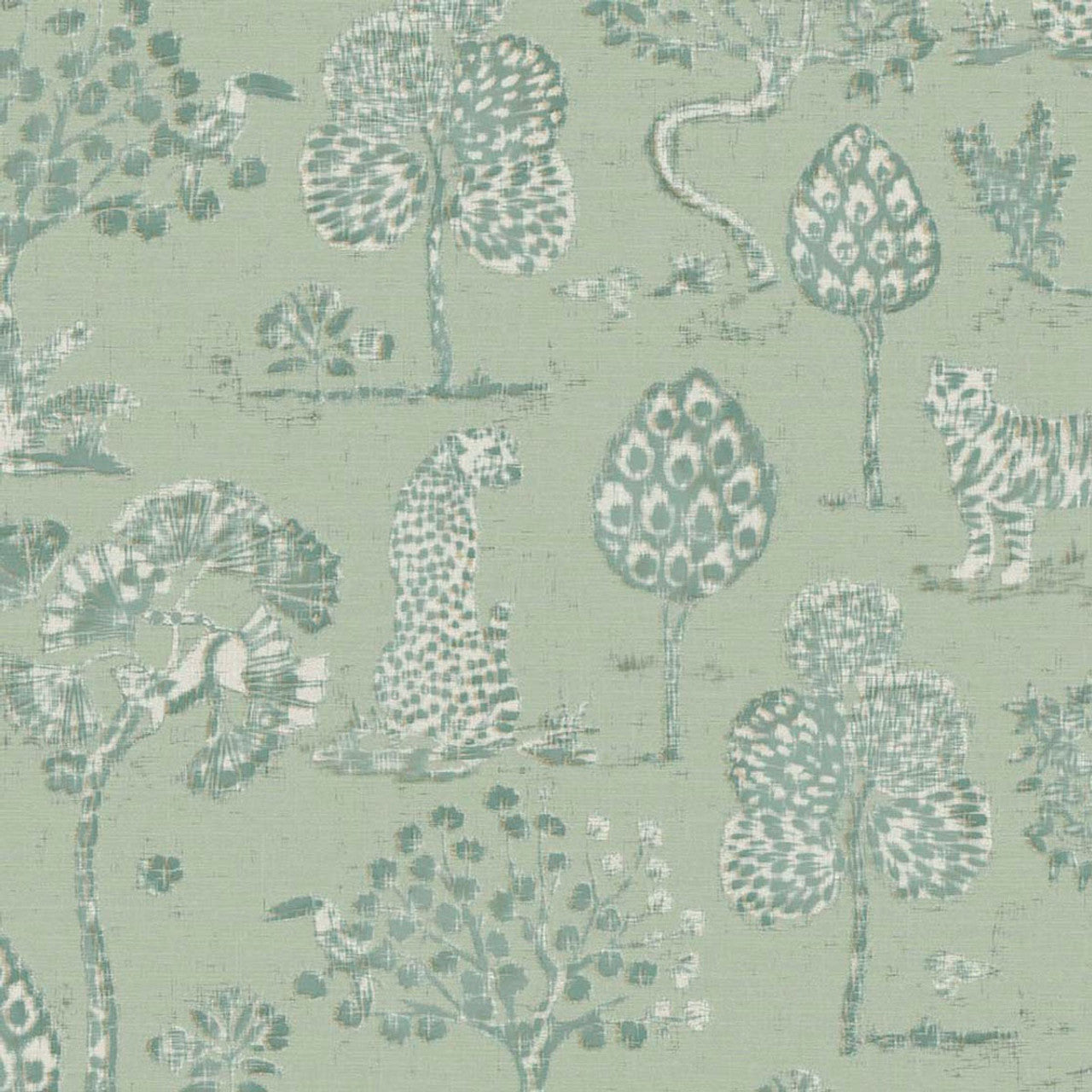 317313 - Woodland Safari Wallpaper - Teal - Eijffinger