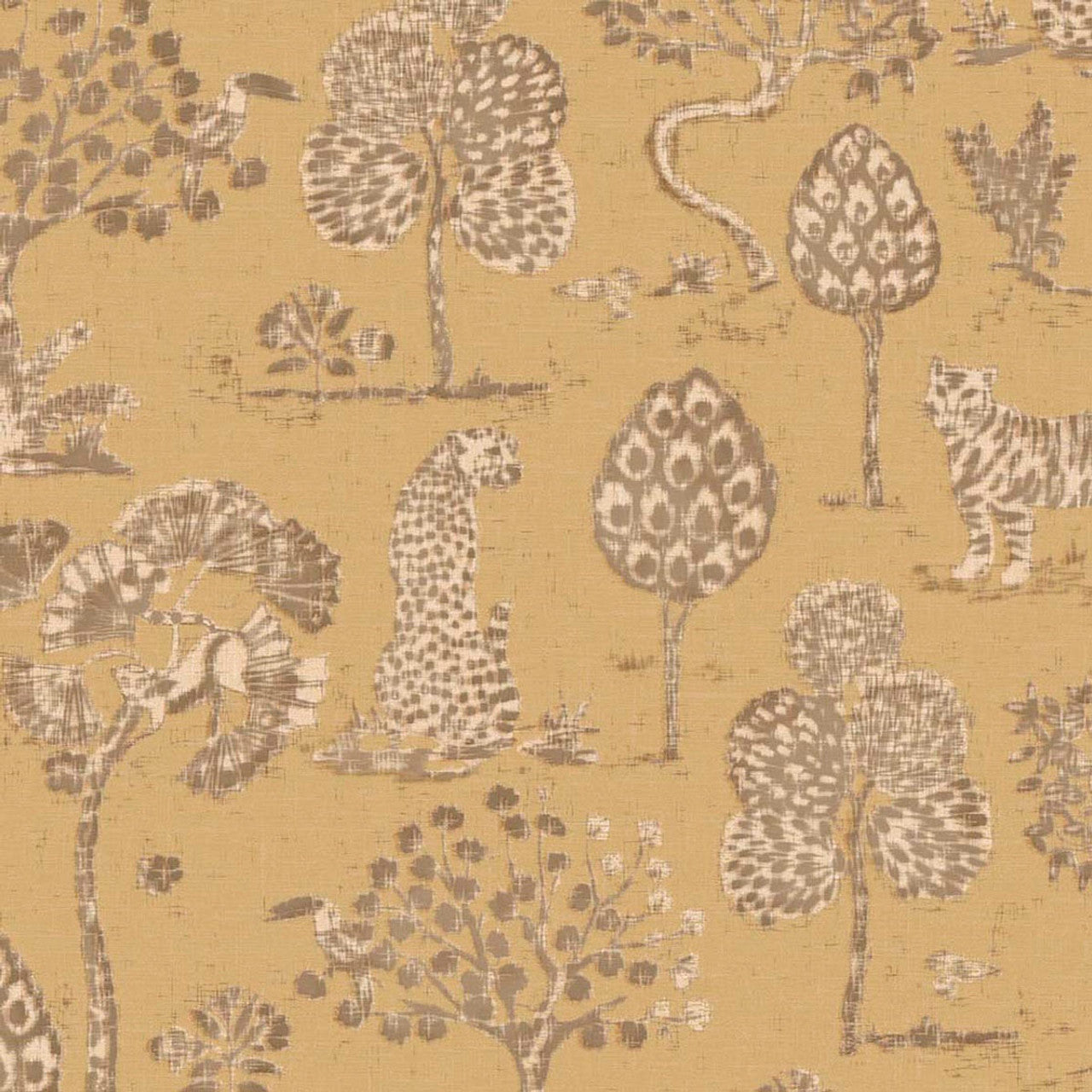 317314 - Woodland Safari Wallpaper - Ochre - Eijffinger