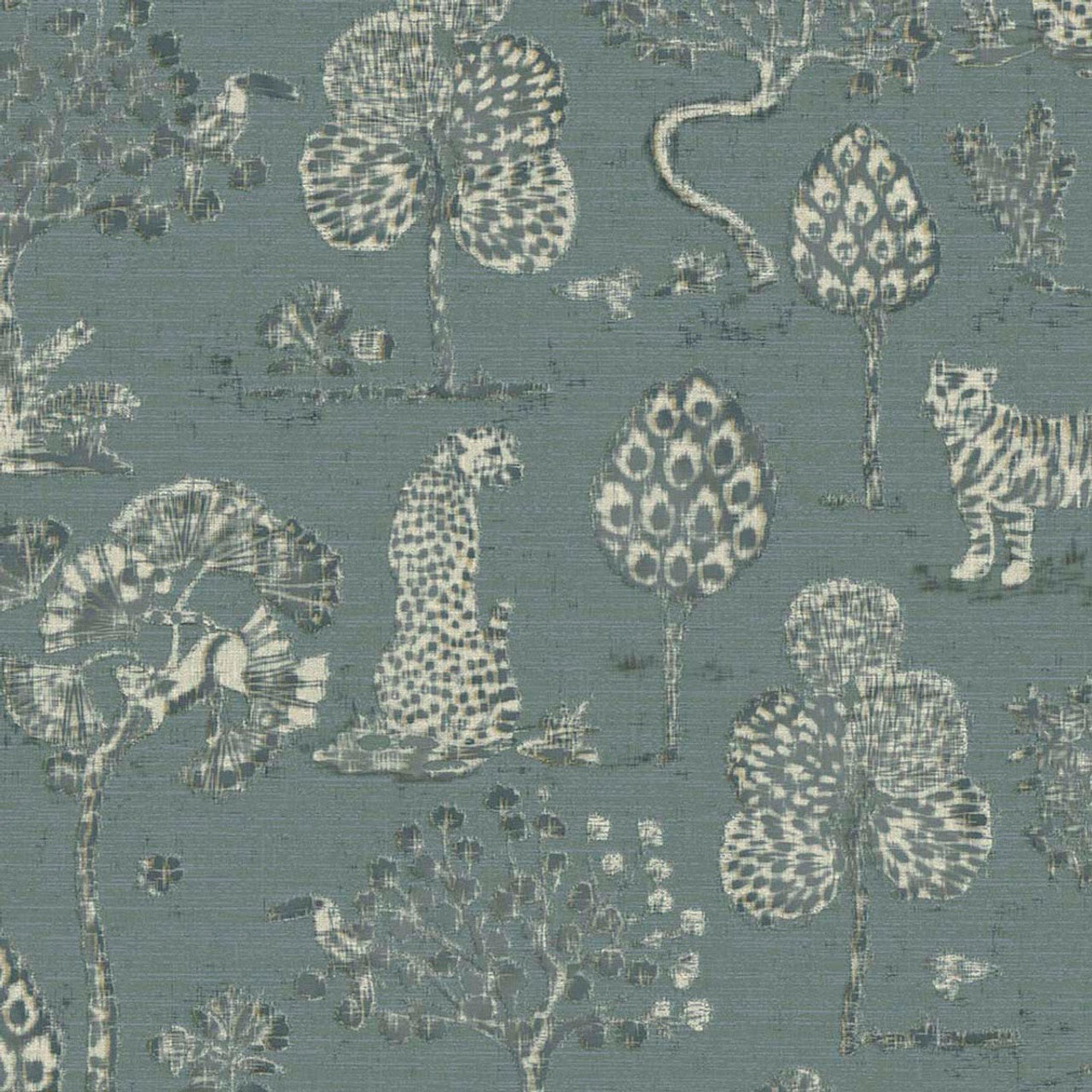 317315 - Woodland Safari Wallpaper - Blue - Eijffinger