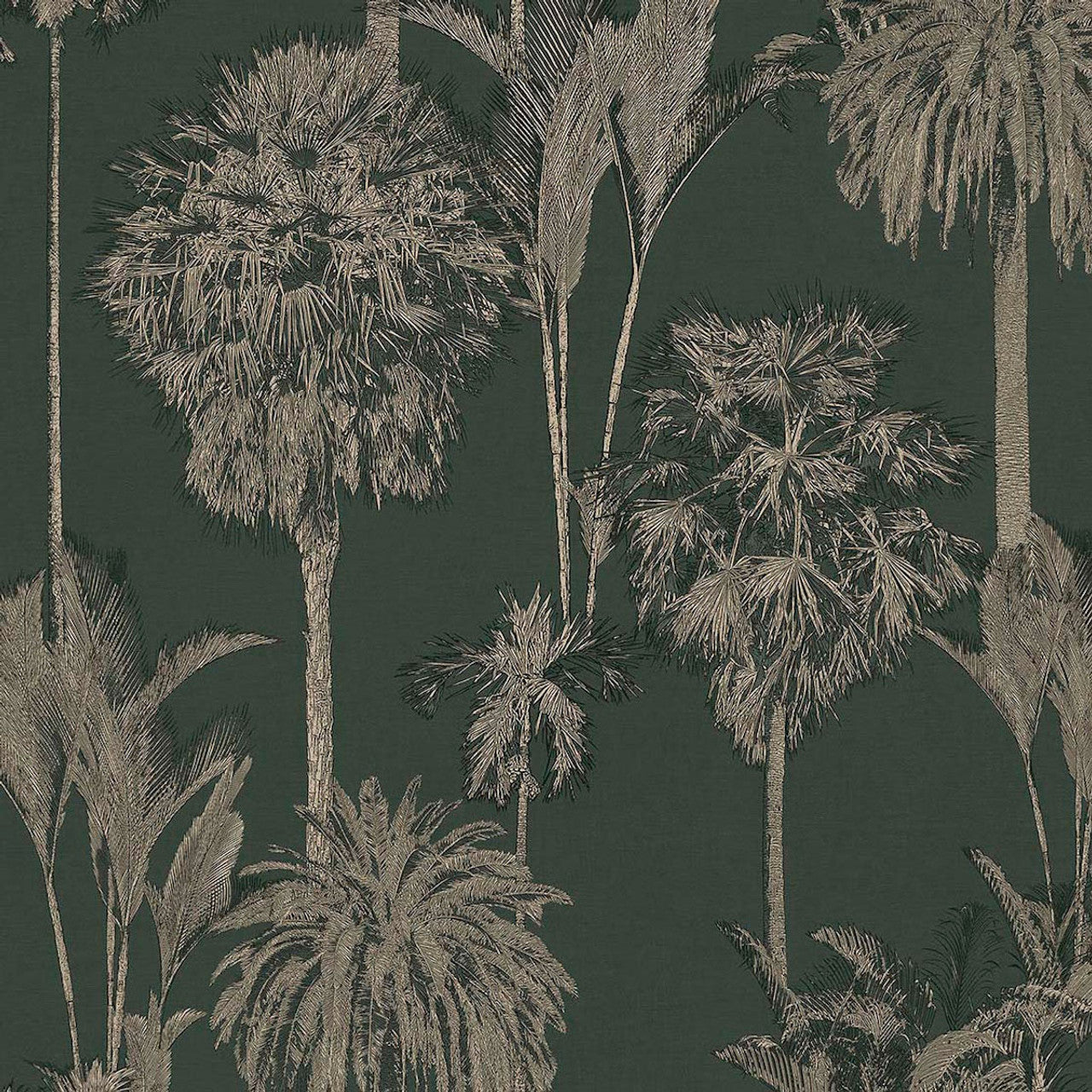 317320 - Tropical Treetop Wallpaper - Charcoal - Eijffinger