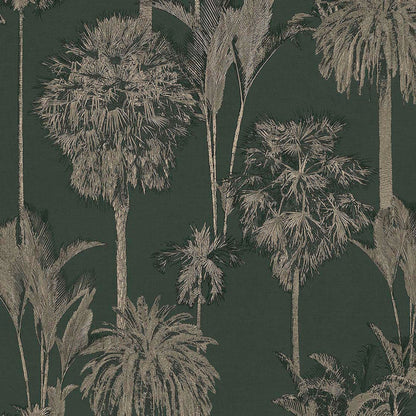 317320 - Tropical Treetop Wallpaper - Charcoal - Eijffinger