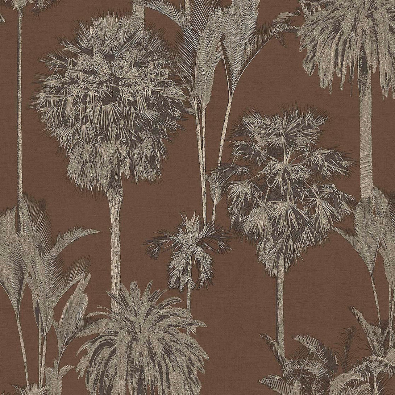 317322 - Tropical Treetop Wallpaper - Maroon - Eijffinger