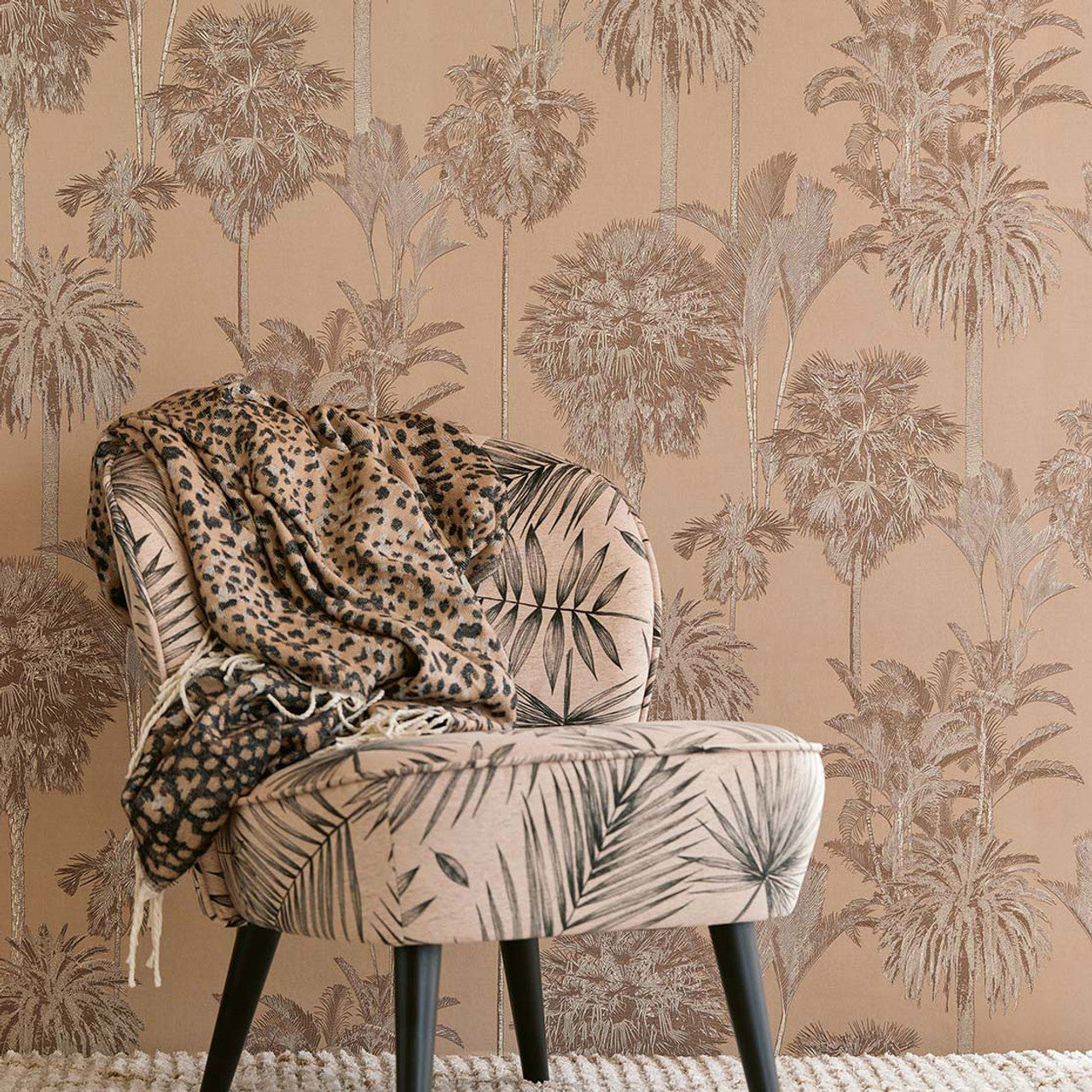 317323 - Tropical Treetop Wallpaper - Blush - Eijffinger