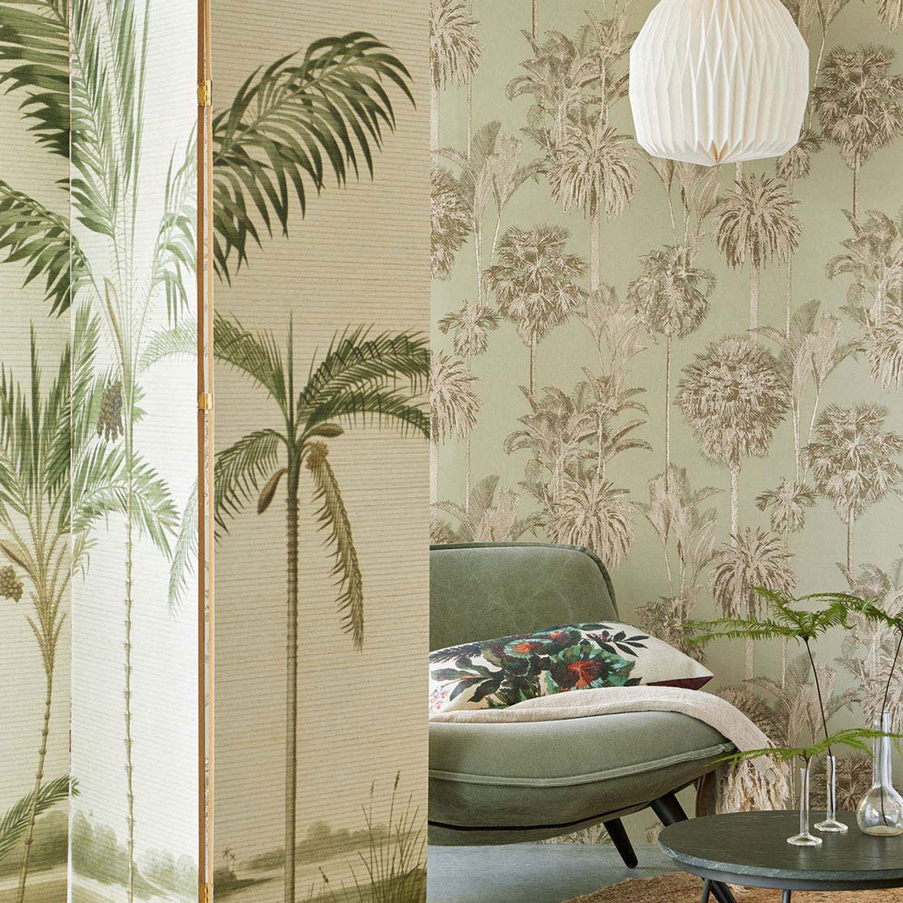 317324 - Tropical Treetop Wallpaper - Grey - Eijffinger