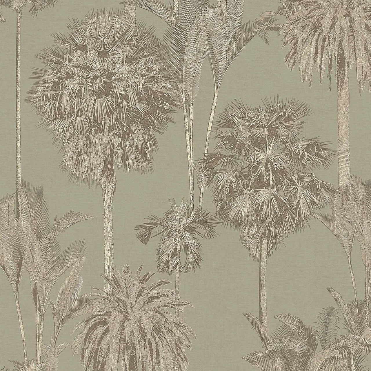 317324 - Tropical Treetop Wallpaper - Grey - Eijffinger
