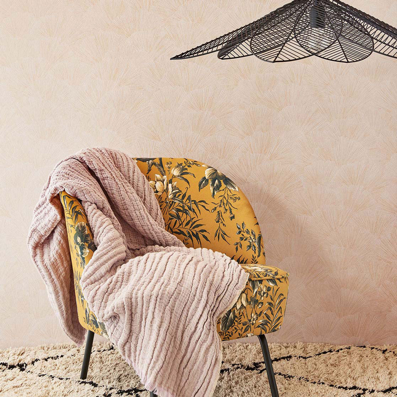 317331 - Fan Leaf Oasis Wallpaper - Blush - Eijffinger
