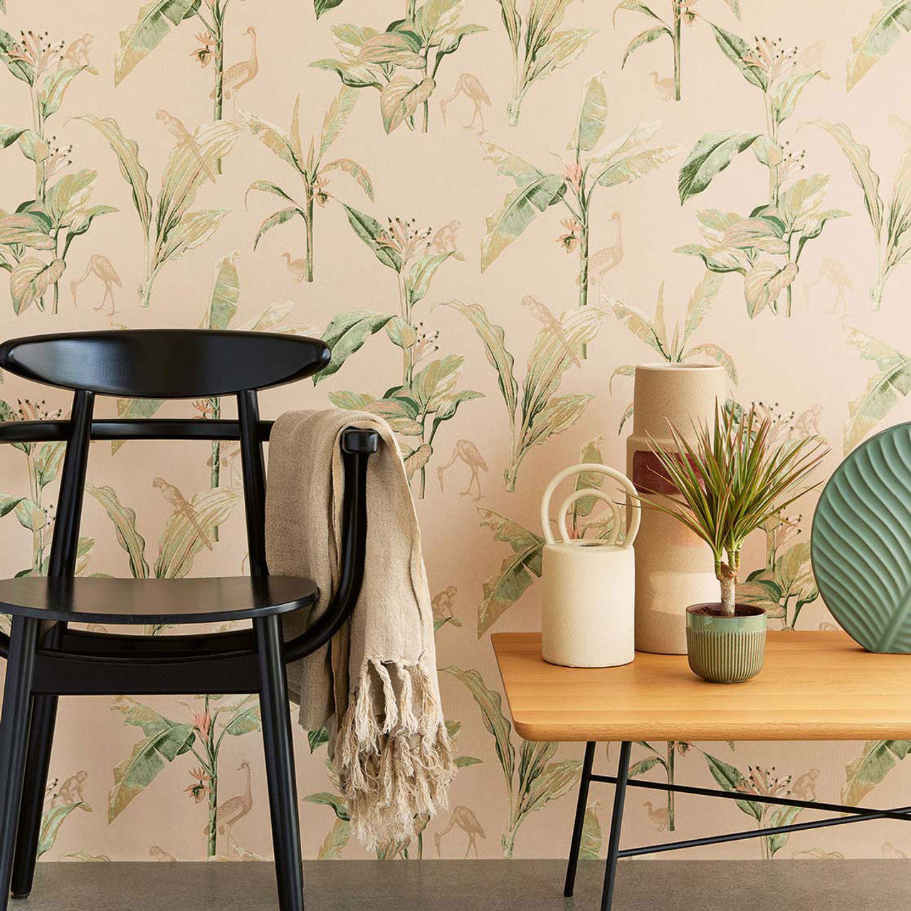 317344 - Botanical Oasis Wallpaper - Beige - Eijffinger