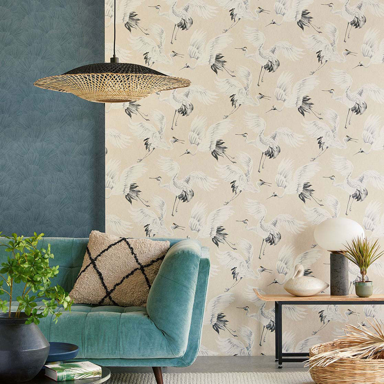 317350 - Magestic Flight Oasis Wallpaper - Cream - Eijffinger