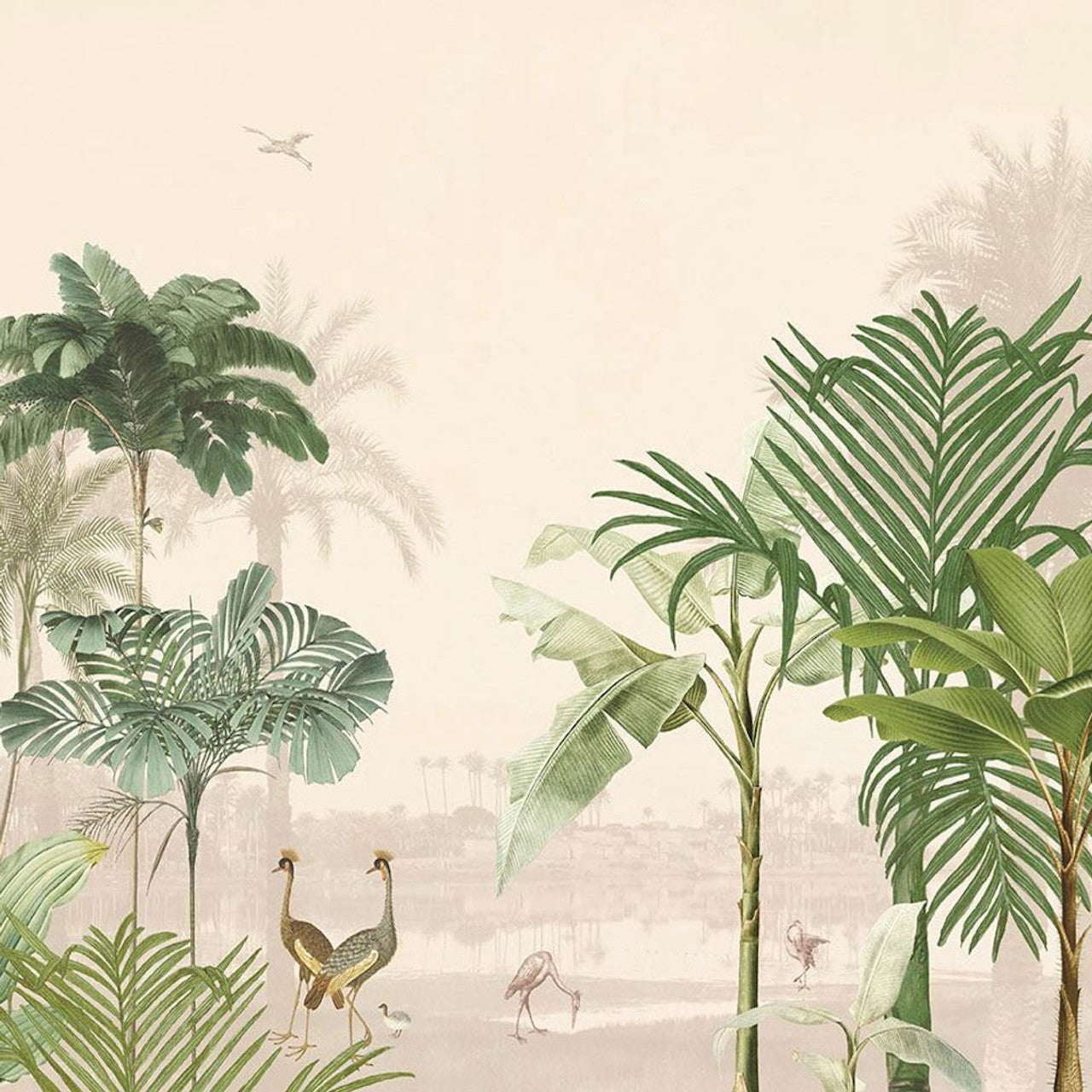 317401 - Vintage Oasis Max Mural Wallpaper - Pink - Eijffinger