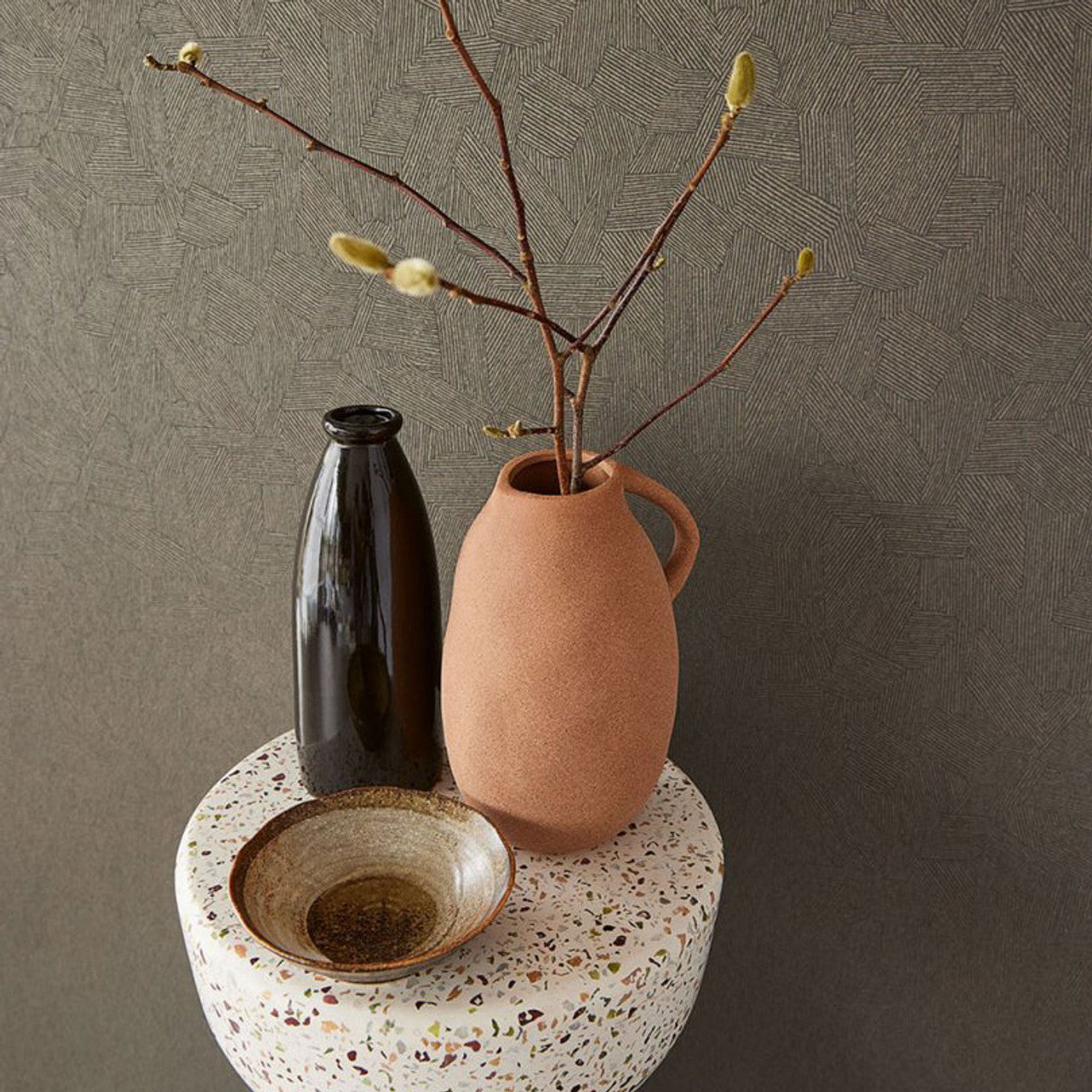 318004 - Direction Twist Wallpaper - Dark Brown - Eijffinger