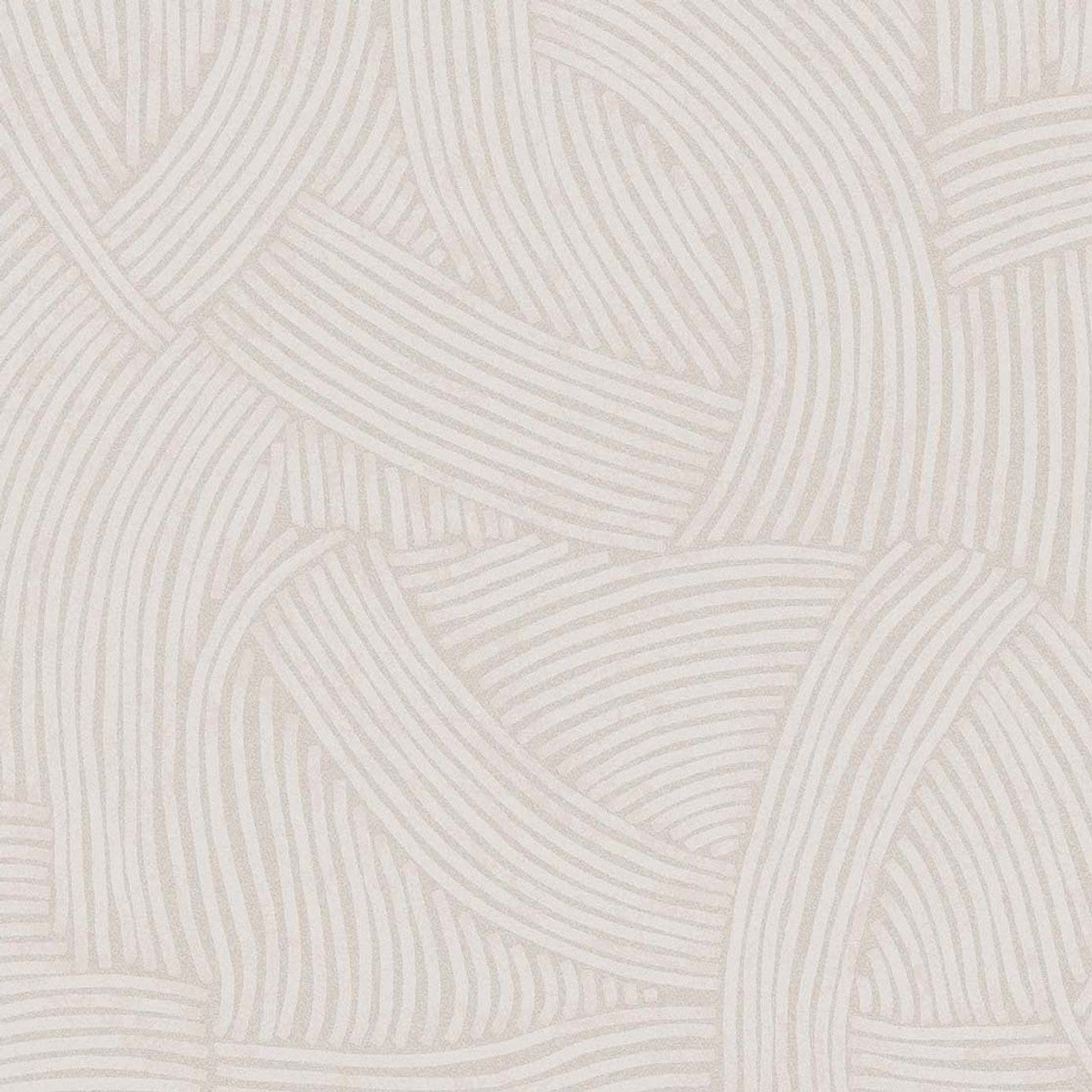 318010 - Directional Curve Twist Wallpaper - Cream - Eijffinger
