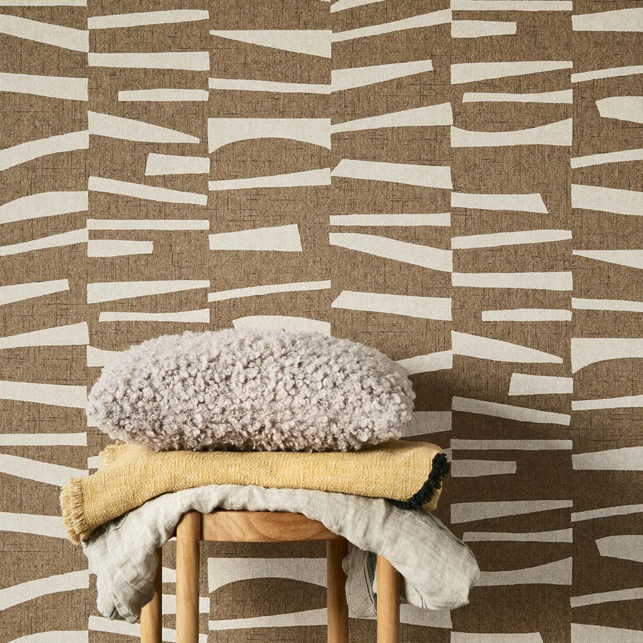 318023 - Organic Stack Twist Wallpaper - Brown - Eijffinger