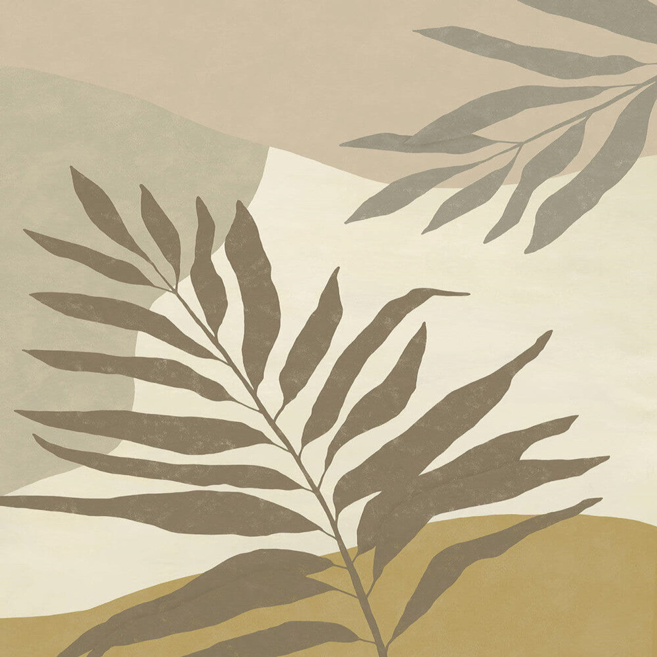318074 - Collage Leaf Twist Mural Wallpaper - Olive - Eijffinger