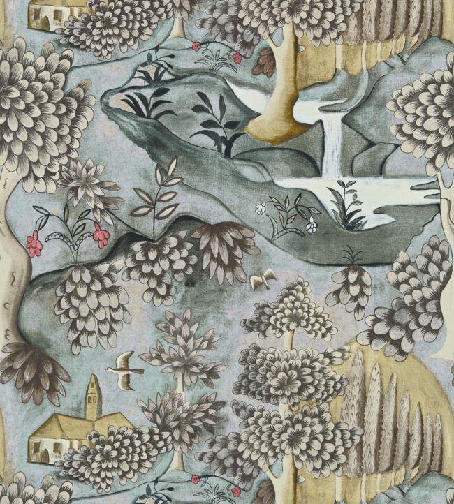 Verdure Fabric - Silver - Zoffany