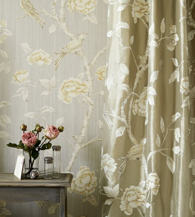 Woodville Silk Fabric - Gray - Zoffany