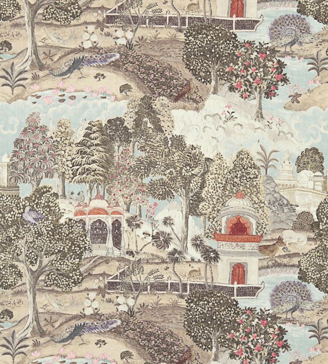 Peacock Garden Fabric - Gray - Zoffany