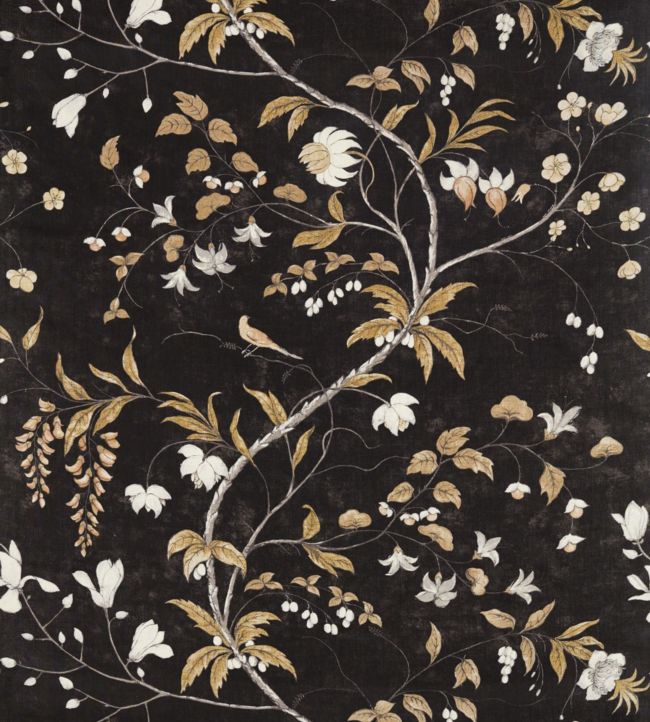 Chambalon Trail Fabric -  Black - Zoffany