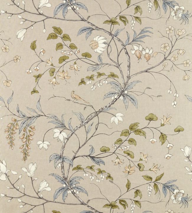 Chambalon Trail Fabric - Cream - Zoffany