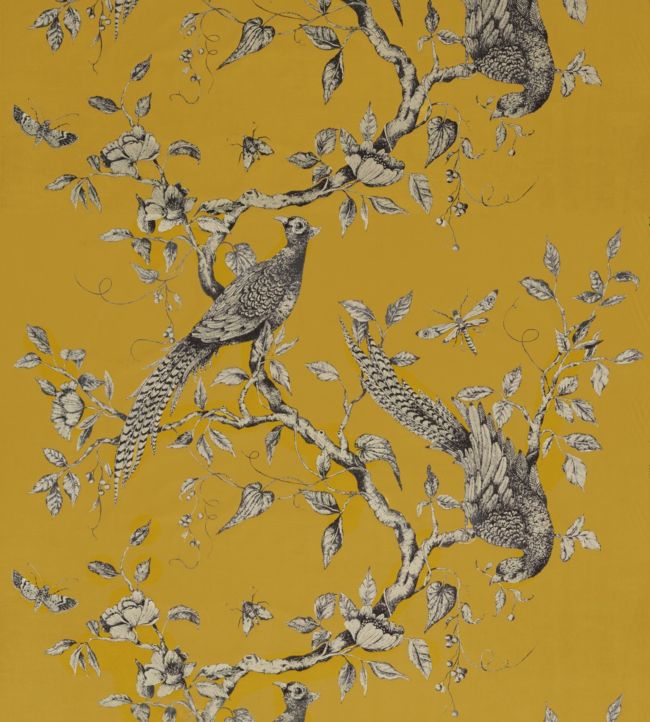 Darnley Toile Velvet Fabric - Gold - Zoffany