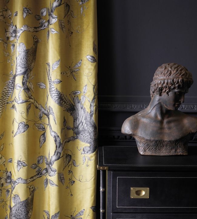 Darnley Toile Velvet Fabric - Gold - Zoffany
