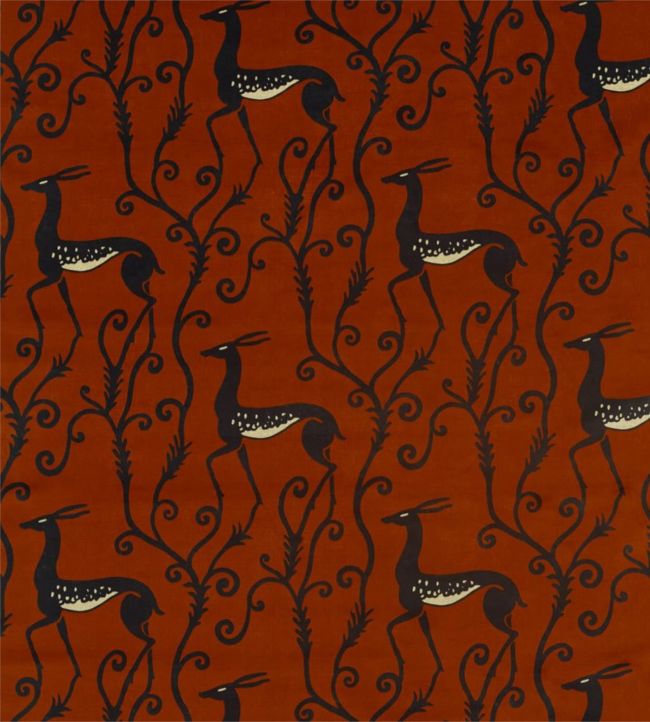 Deco Deer Velvet Fabric - Red - Zoffany