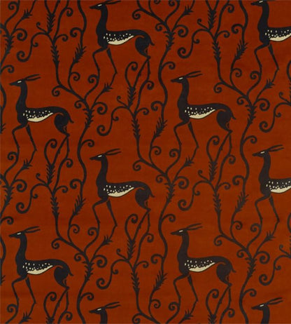 Deco Deer Velvet Fabric - Red - Zoffany