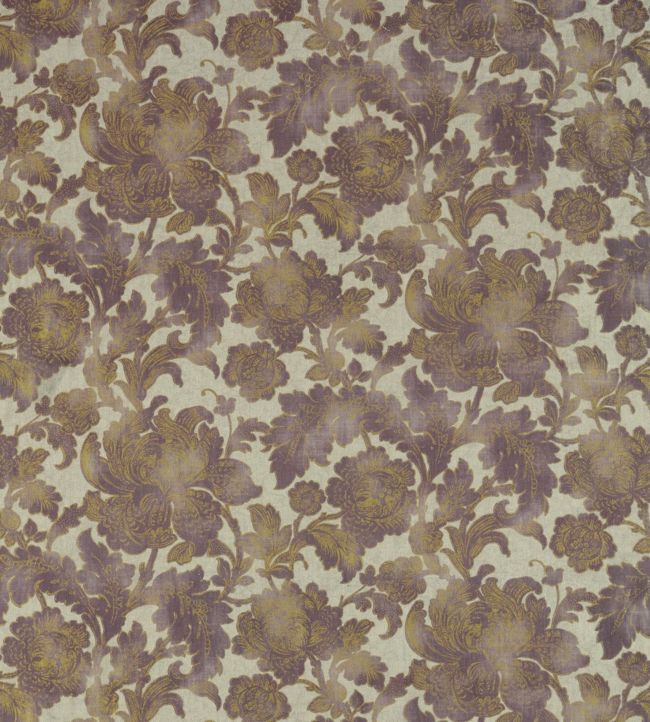 Gilded Damask Fabric - Purple - Zoffany