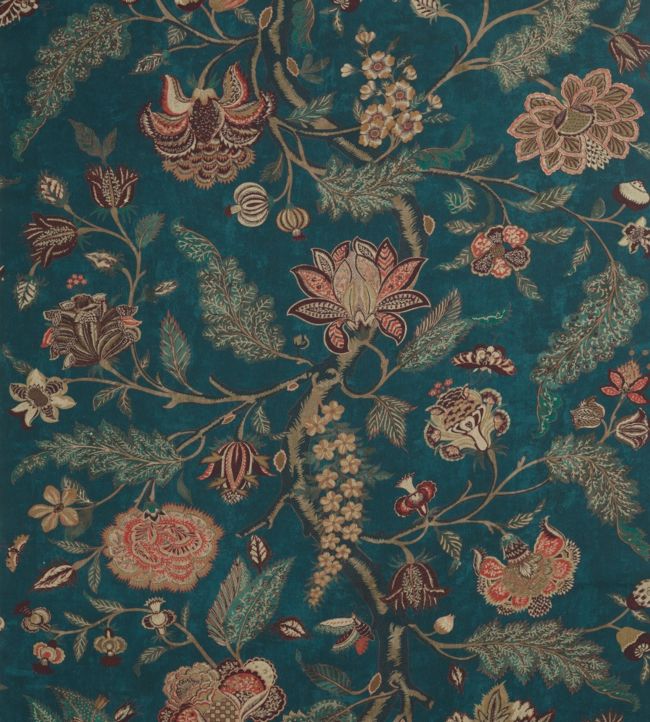 Indienne Print Fabric - Teal - Zoffany