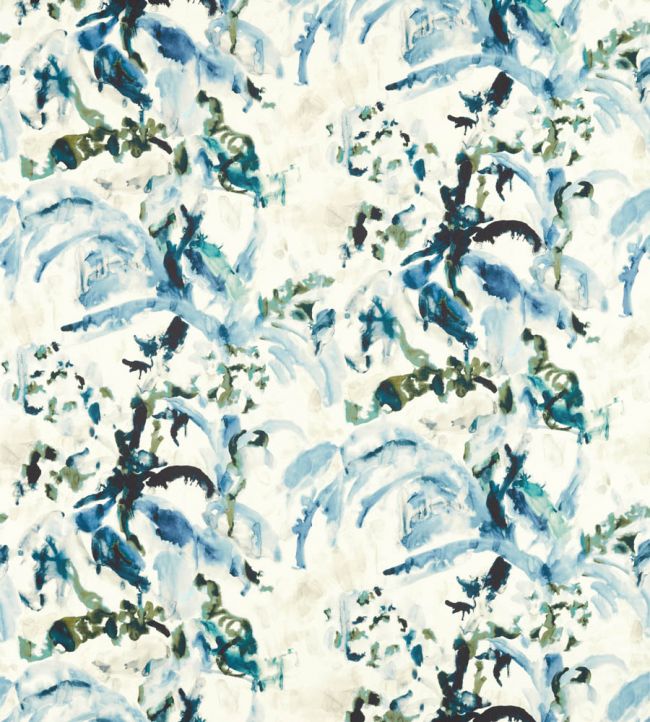 Long Water Botanical Fabric - Blue - Zoffany