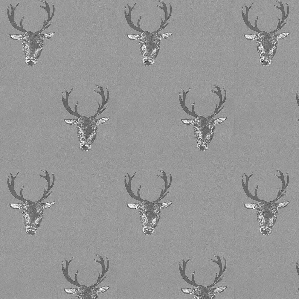 Stag Print Wallpaper - Grey - The Graduate Collection
